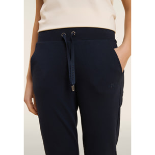 Pantaloni Sportivi con fondo a polsino in costina e strass