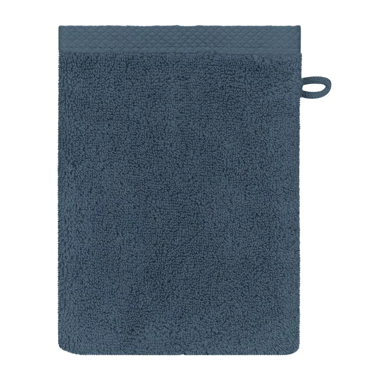 Gant de toilette pur coton 550 g/m² uni bleu Elea bleu ardoise