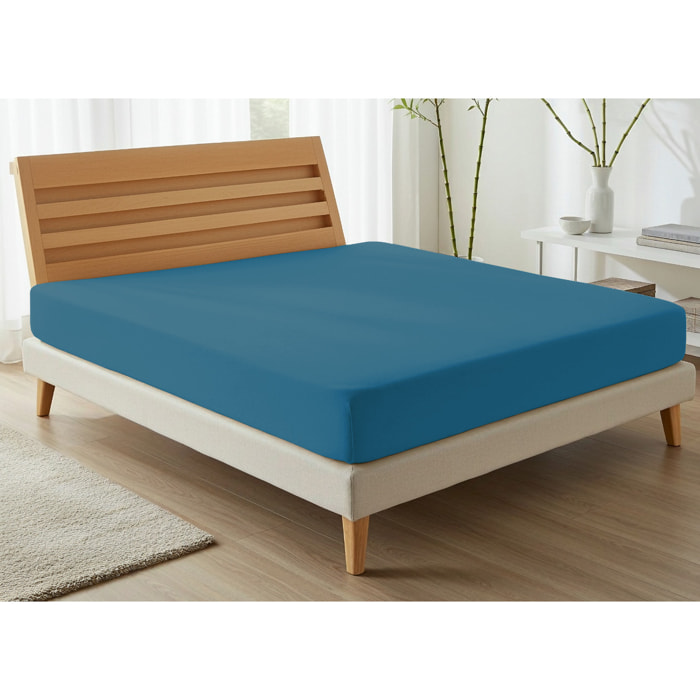 Lenzuolo Sotto Con Angoli No Stiro Tinta Unita Francesca Petrolio