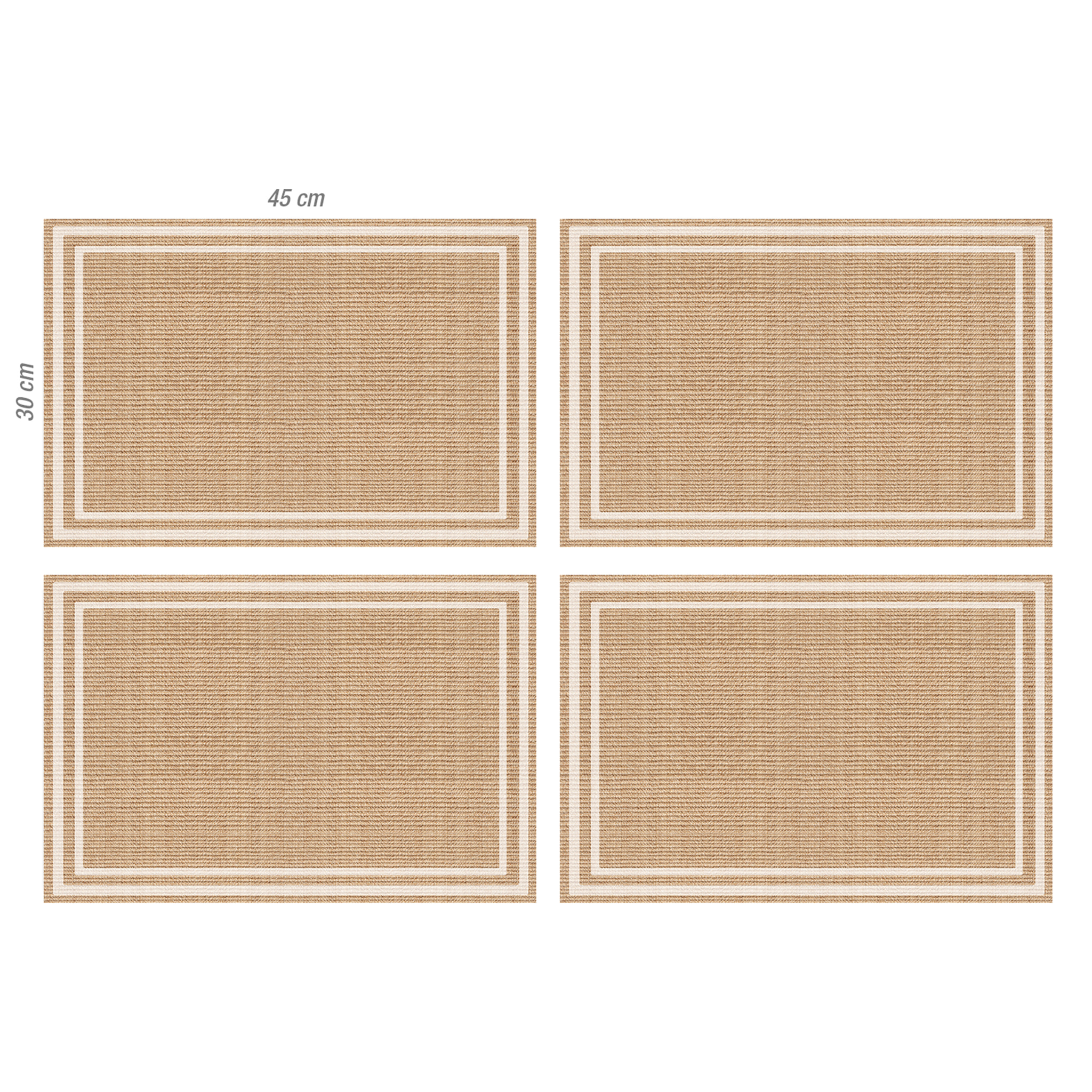 Set de 4 individuales de vinilo CERAMIKO, Agnán 4u-30x45 cm