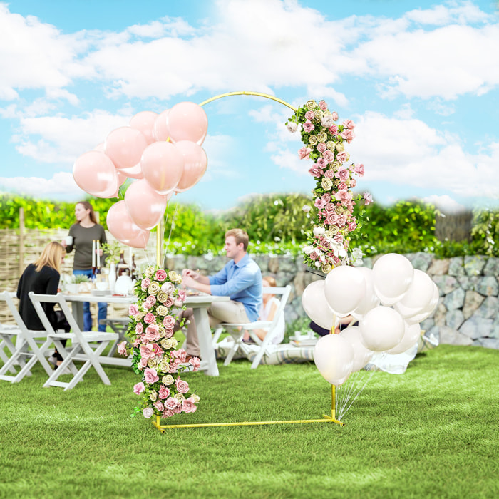 Arco de Jardín de Metal para Rosas Arco de Boda con Recubrimiento en Polvo Resistente a la Intemperie para Plantas Trepadoras para Decoración Patio Terraza 120x40x220 cm Dorado