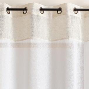 Voilage lumineux bicolore à oeillets - Blanc