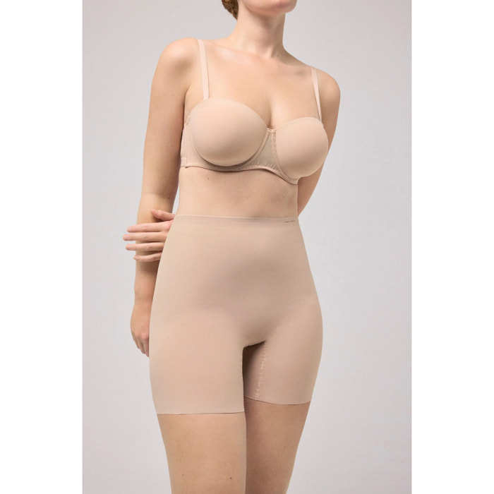 Guaina dimagrante a compressione tagliata al laser beige