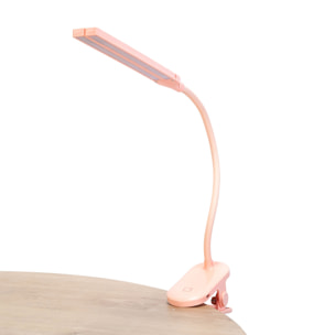 FORLIGHT Joy Lámpara de escritorio LED portatil. Cambio de intensidad y temperatura. Brazo flexible y ángulo variable. Rosa.