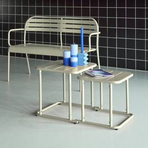 Table gigogne extérieure carrée en acier AMÉLIA