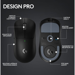 Souris Gamer Sans Fil LOGITECH G PRO X SUPERLIGHT 2 LIGHTSPEED Noir