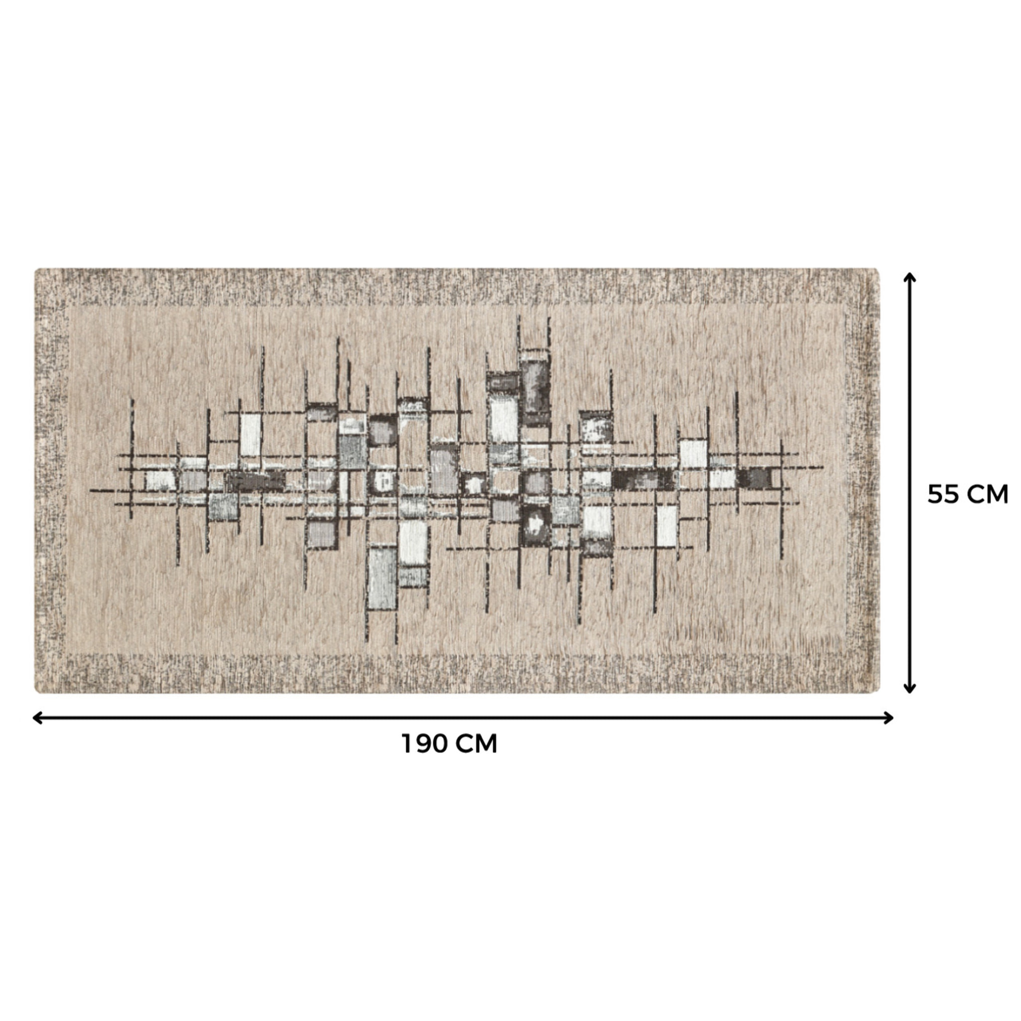 Tappeto Jacquard Ideale Cucina Ingresso Made In Italy Antiscivolo, Lavabile, Morbido Disegno Pixel Tortora By Suardi