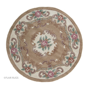 Tapis en laine rond AUBUSSON Beige