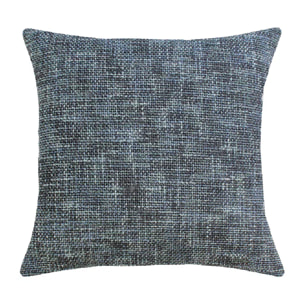 Housse de coussin polyester jeu d'unis gris Tweed orage