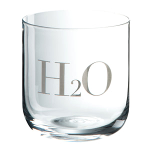 J-Line verre h2o - verre - transparent/argent - 6 pcs