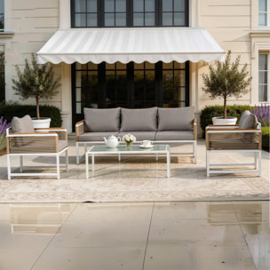 Salon de jardin 5 places avec table basse gris clair SALINE