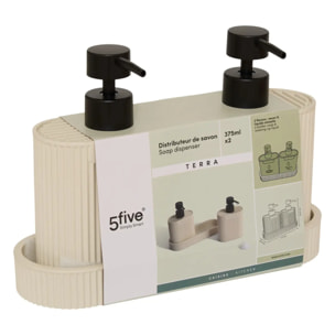 Distributeur de savon Terra ovale 375ml beige