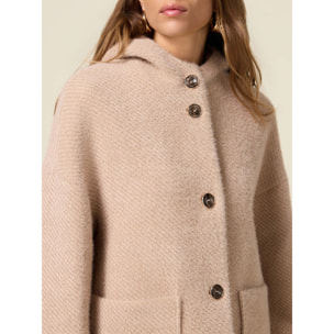 Oltre - Cappotto corto in tessuto ammagliato - Beige
