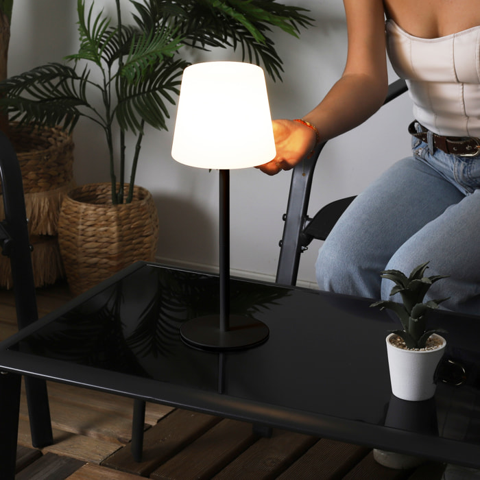 Lampe A Poser Ip44 Rechargeable H40cm Noir