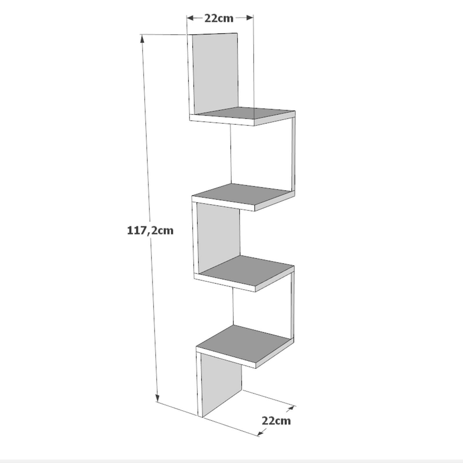 Mensola Dmencacc, Scaffale, Ripiano a muro, Scaffalatura multiuso, 22x22h117 cm, Bianco