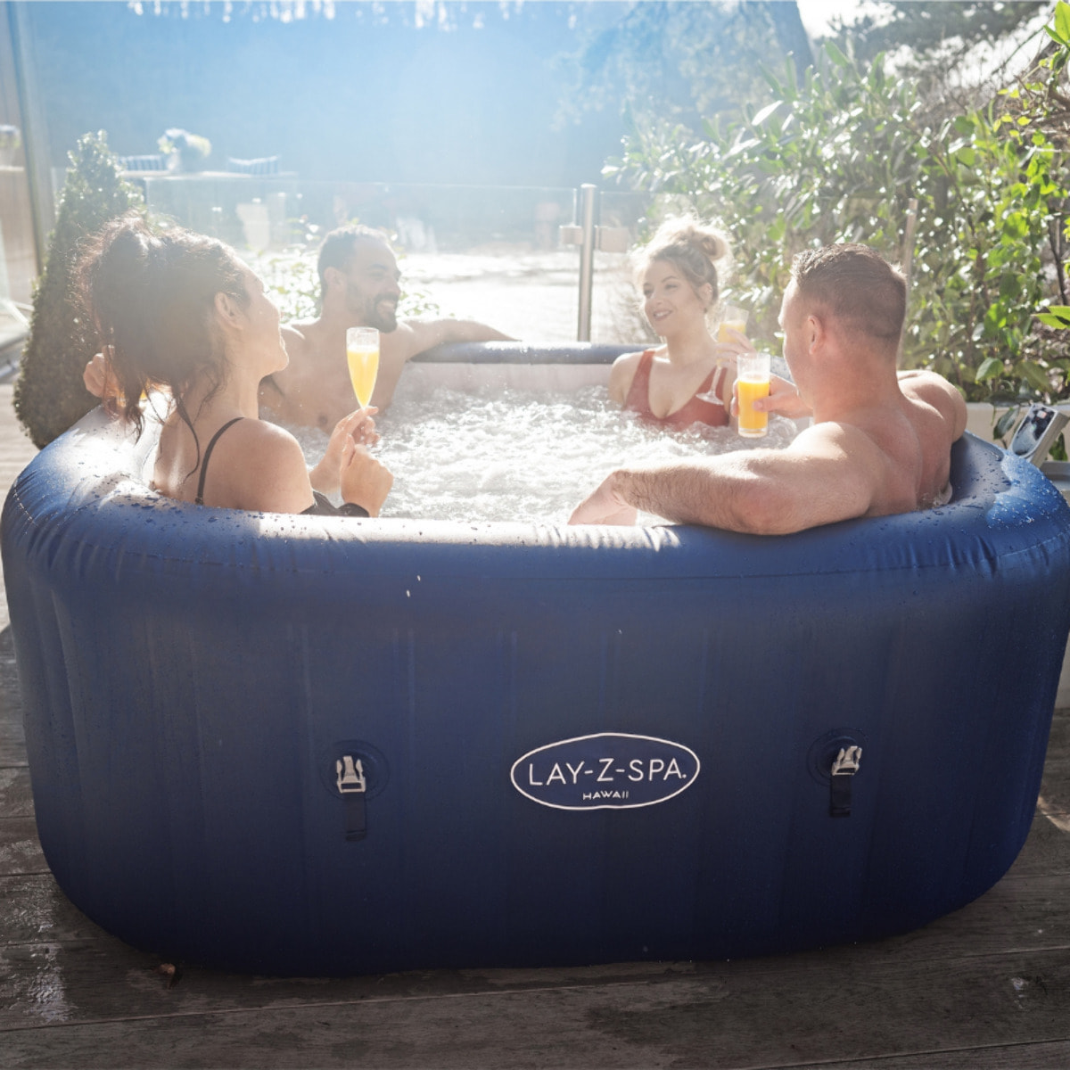 Bestway Spa gonflable carré Lay-Z-Spa Hawaii AirJet 4-6 personnes