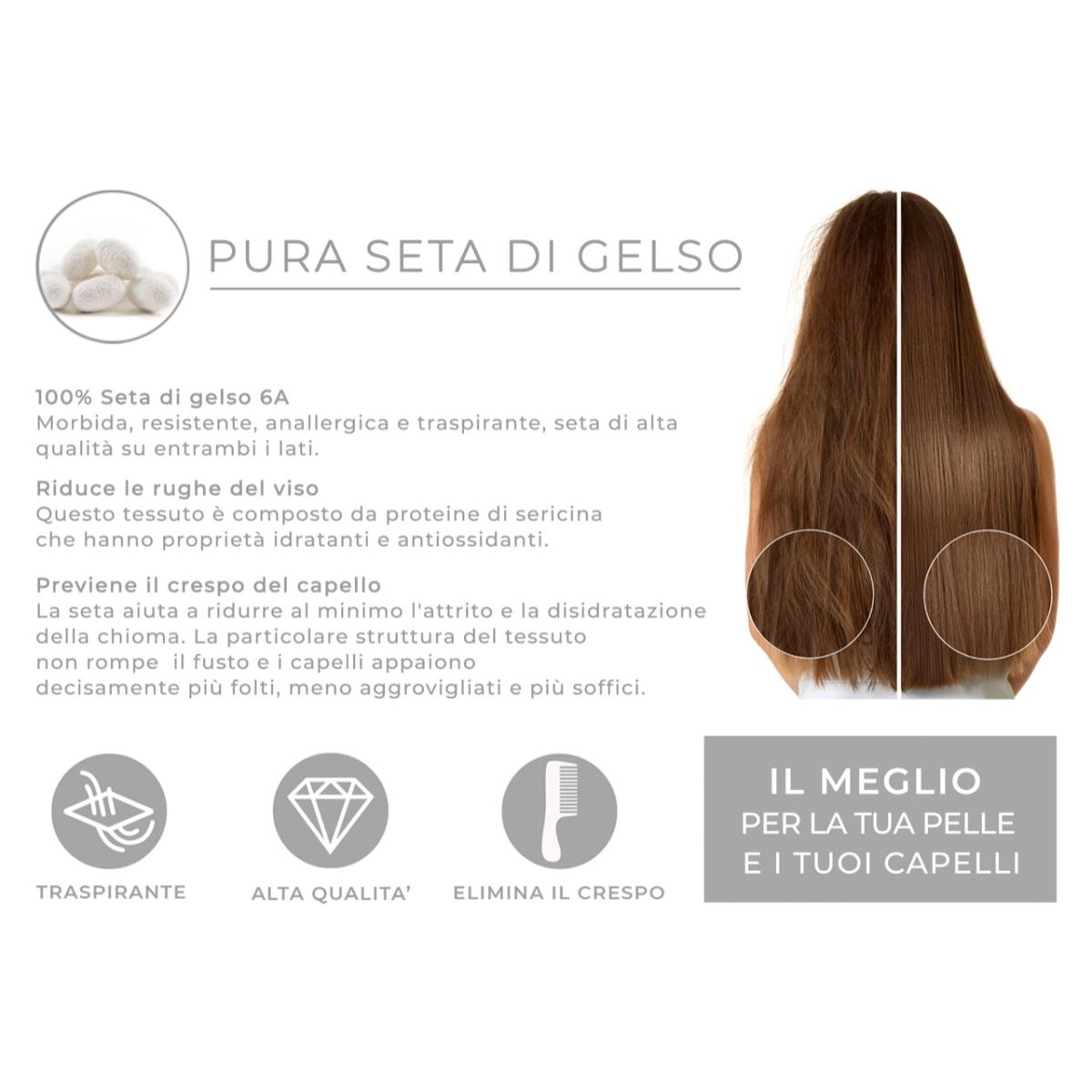 Federa Cuscino Letto Con Zip E Scrunchies Elastico Capelli 100% Seta Tinta Unita Bianco