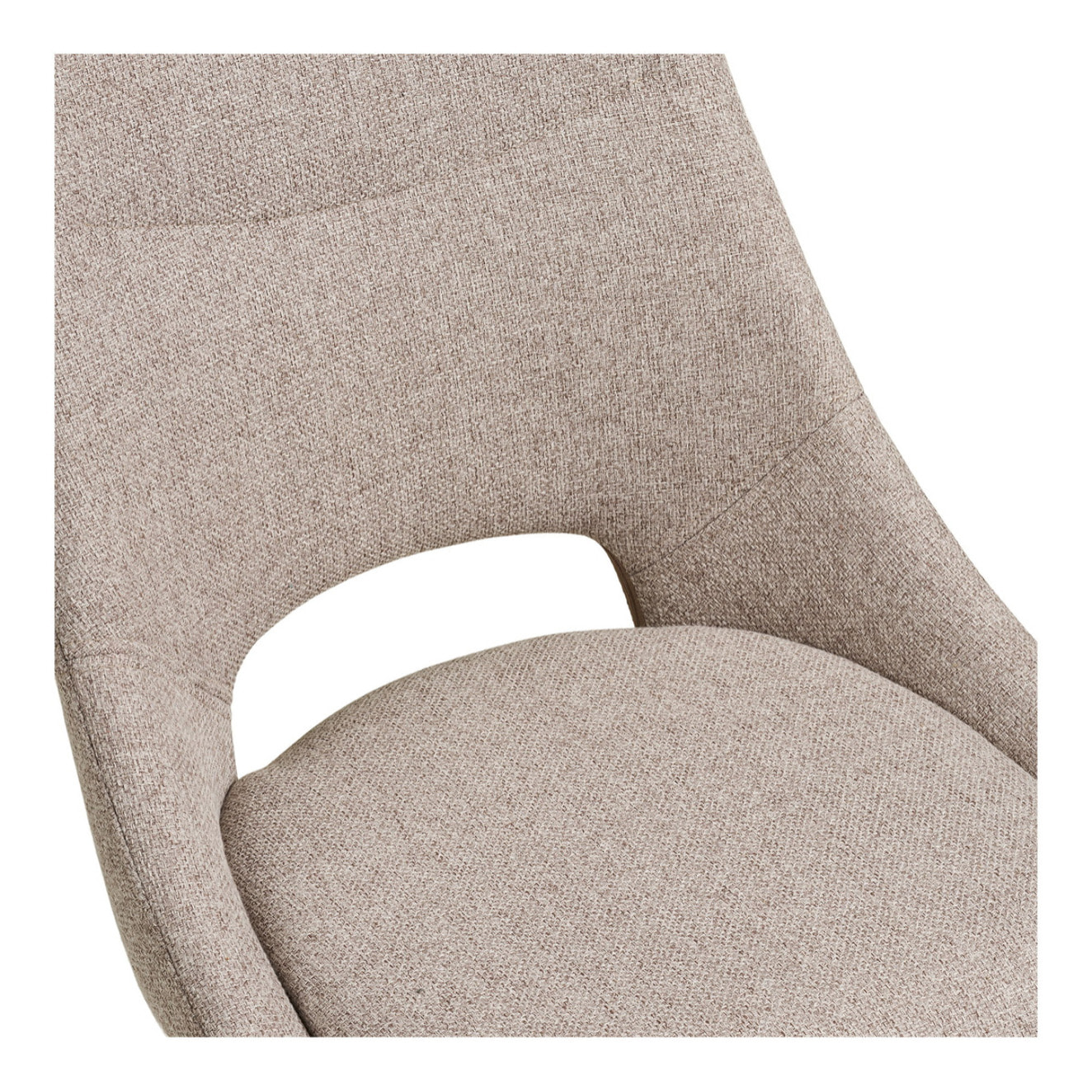 Set 2 sedie da pranzo Dokka girevoli in tessuto sabbia con gambe nere 52x57x87 cm