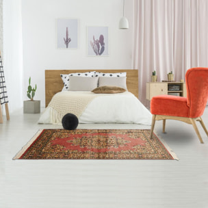 Authentique tapis d'orient, noué à la main en laine et soie
