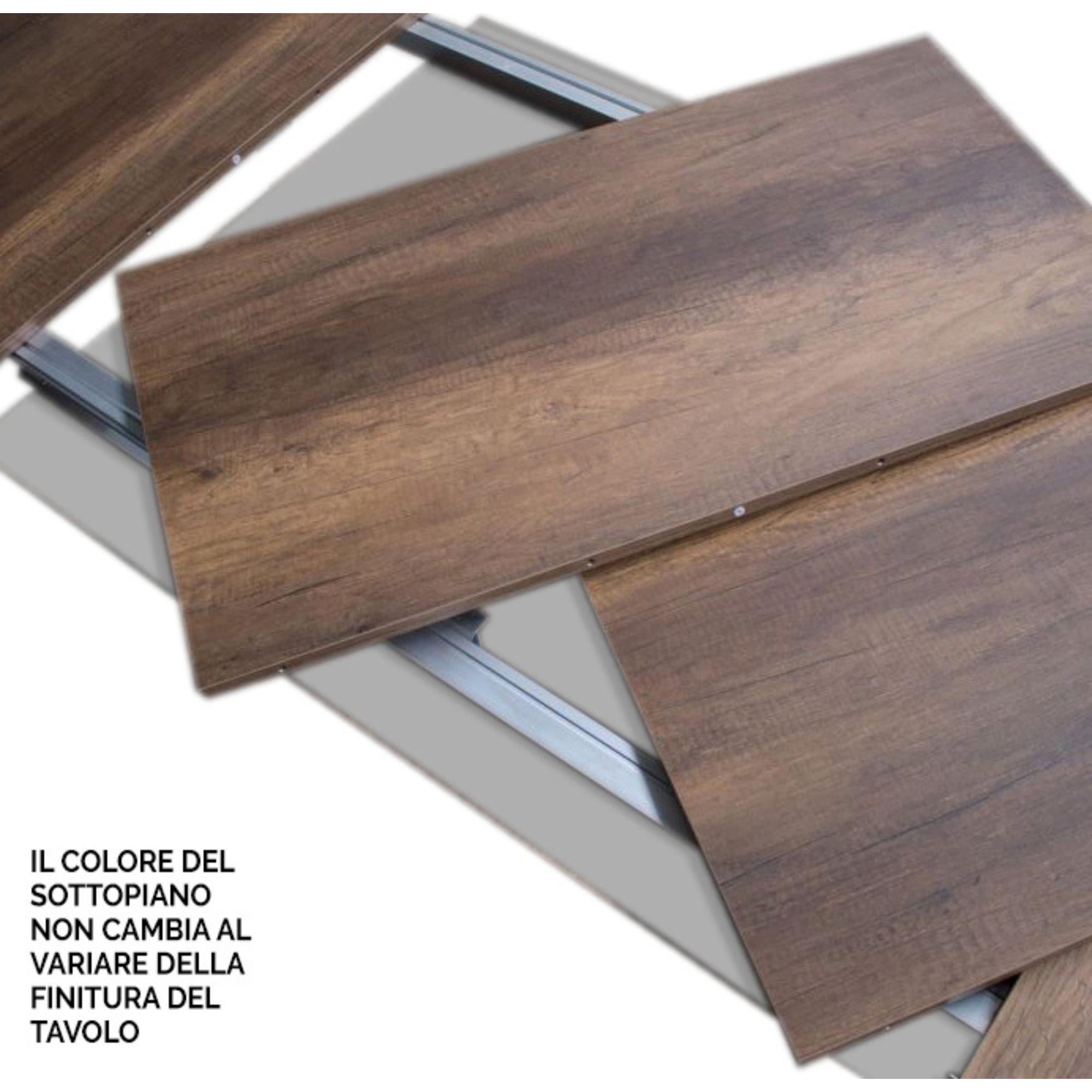 Tavolo allungabile 70x110/194 cm Linea Quercia Natura telaio Antracite