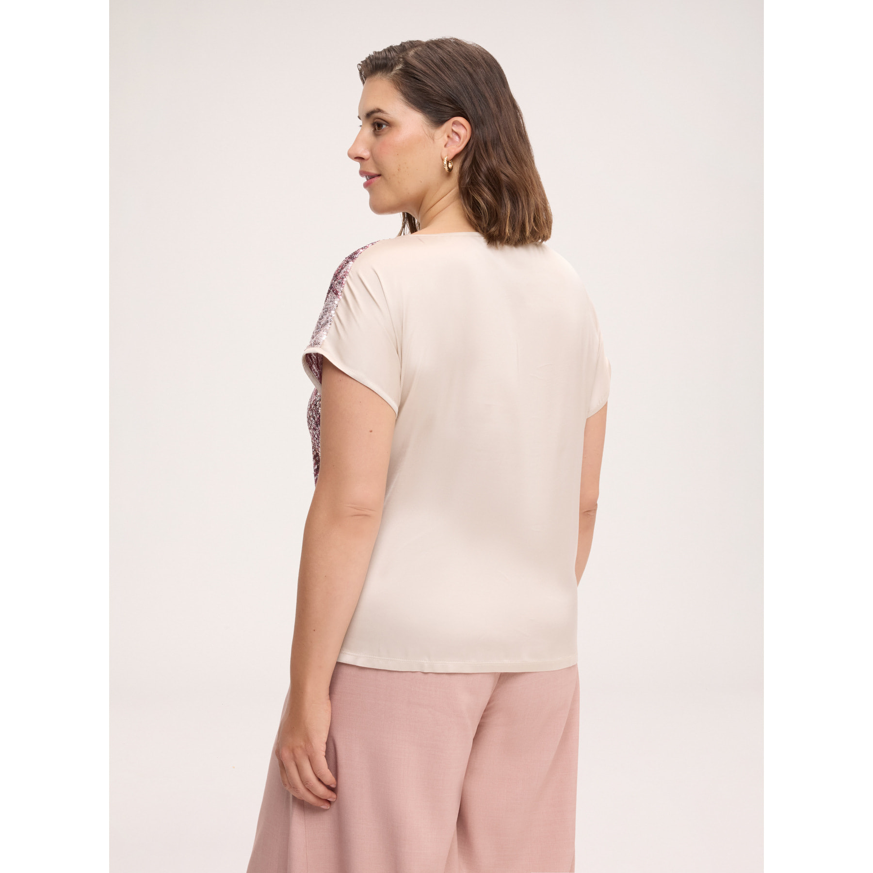 Fiorella Rubino - Blusa con ricamo checks - Rosa
