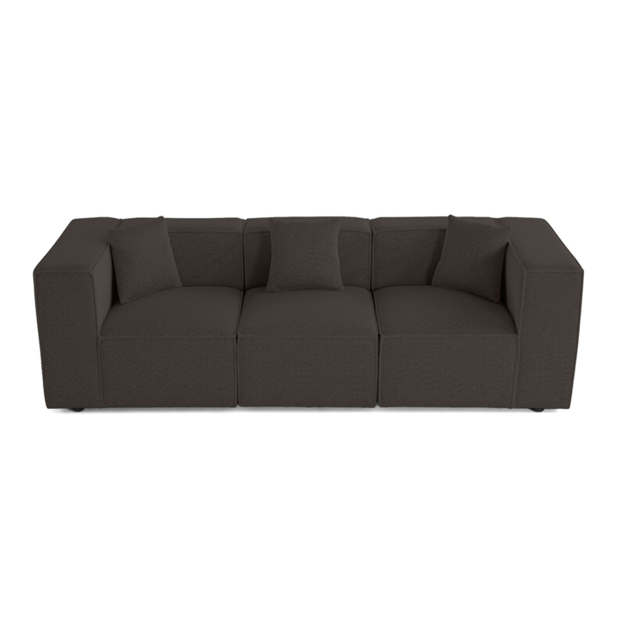 Arty - canapé modulable 3 places - en tissu mailles 3D - Gris foncé