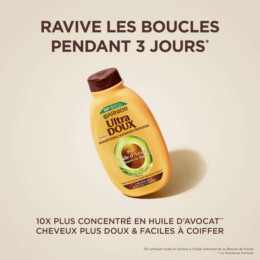 Lot de 6 - Garnier Ultra Doux Pure Huile d'Avocat & Beurre de Karité Shampooing Nourrissant 600ml