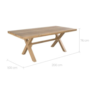 Table de jardin en bois de teck massif 8 personnes - Suri