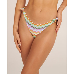 Braga de bikini clásica con lazos y estampado zigzag