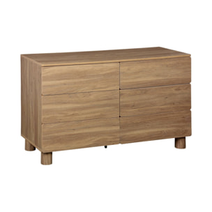 Commode décor bois 6 tiroirs AYANA
