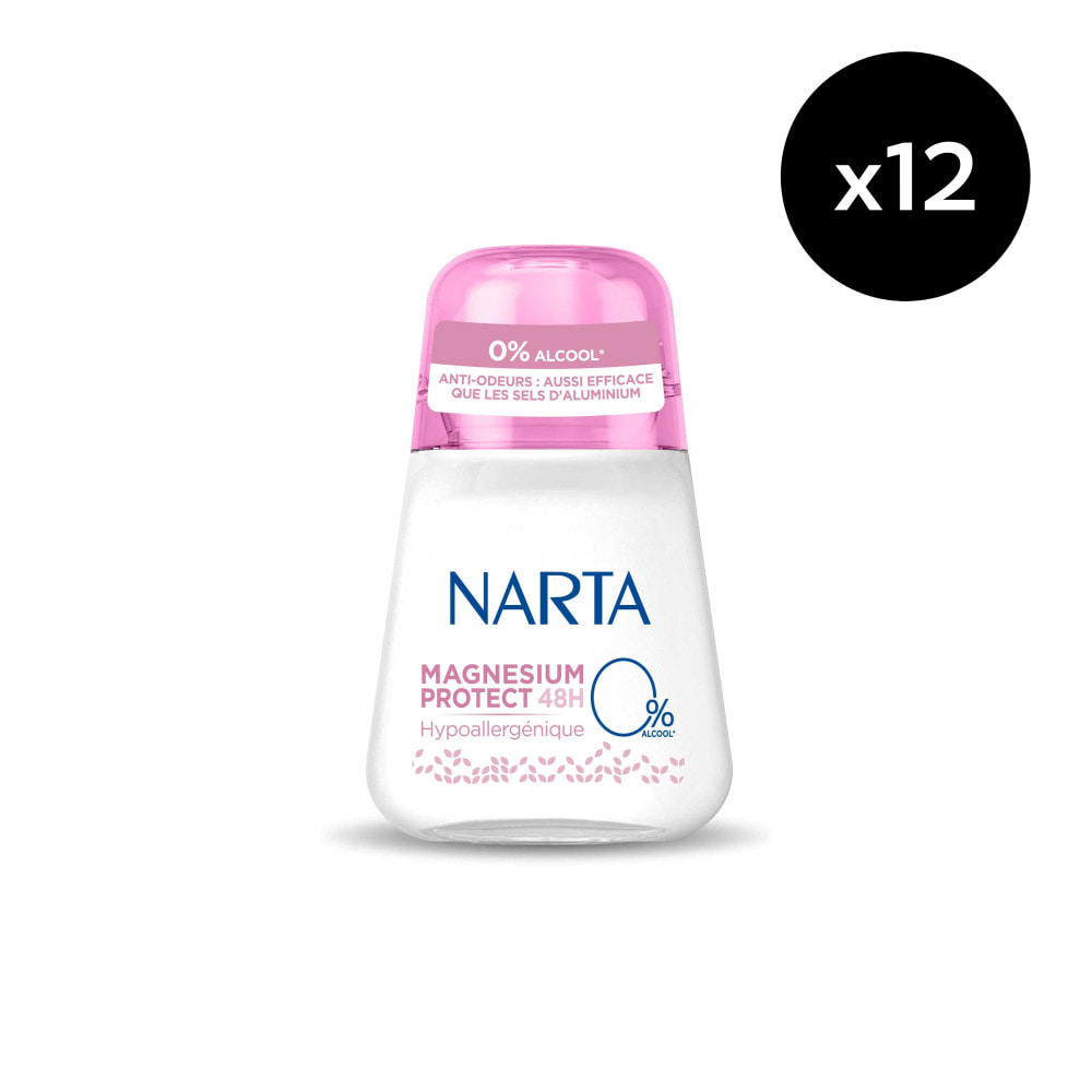 Lot de 12 - Narta Femme Déodorant Bille Magnesium Protect Hypoallergénique 50ml