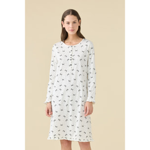 Camicia da notte donna estiva in cotone articolo cherie. Noidinotte