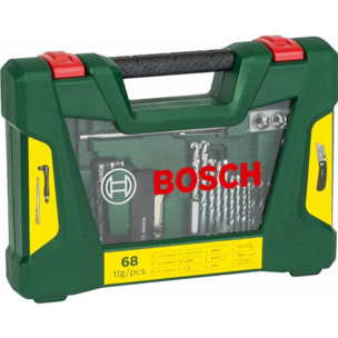 Coffret V-Line 68 pièces BOSCH pour perçage et vissage avec cutter, tige magnétique et renvoi d'angle - 2607017191