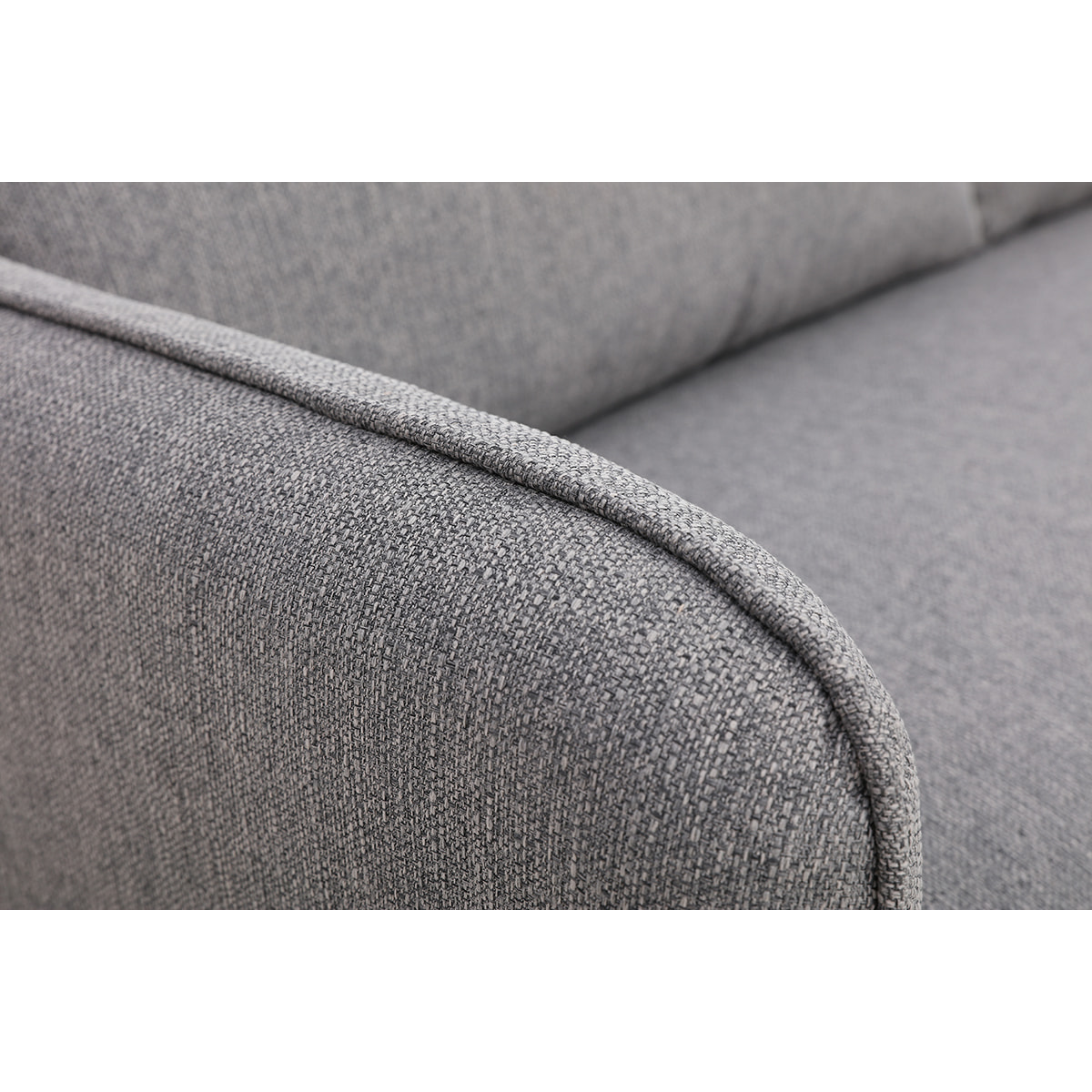 Canapé scandinave 3 places en tissu gris clair et bois clair KURT