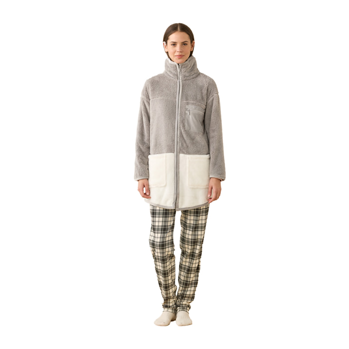 Vestaglia donna invernale in eco pelliccia articolo unita. Noidinotte