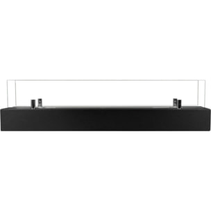 Camino A Bioetanolo Da Appoggio 70x16,7x14,4 cm con Bruciatore 0,75lt in Acciaio Inox Nero