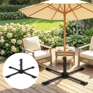 Pied de parasol pliable compatible mât 38-48mm acier anthracite