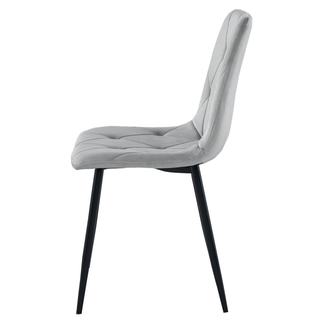 Sedia Libra in Velluto Grigio Argento con Gambe Nere