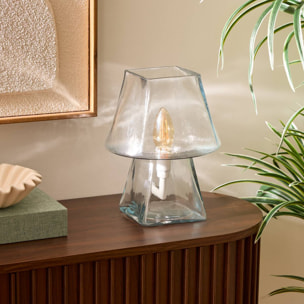 Lampe champignon Elita H.26cm en verre transparent
