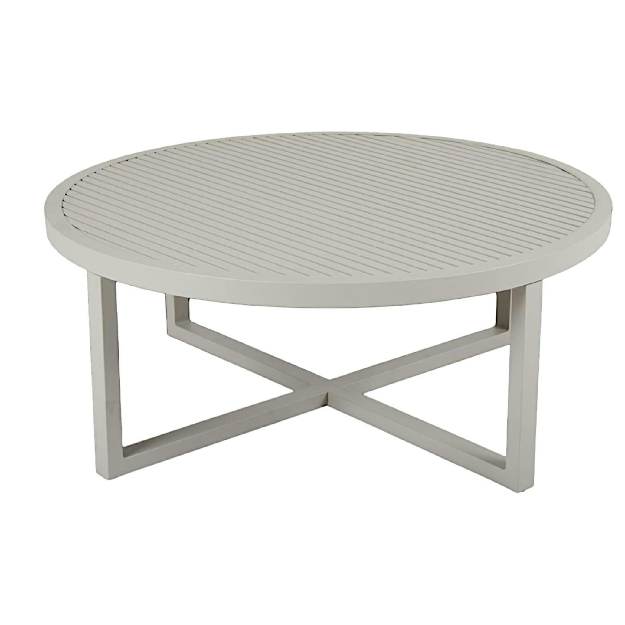 Table basse de jardin en aluminium gris sable D 100 cm OSLO