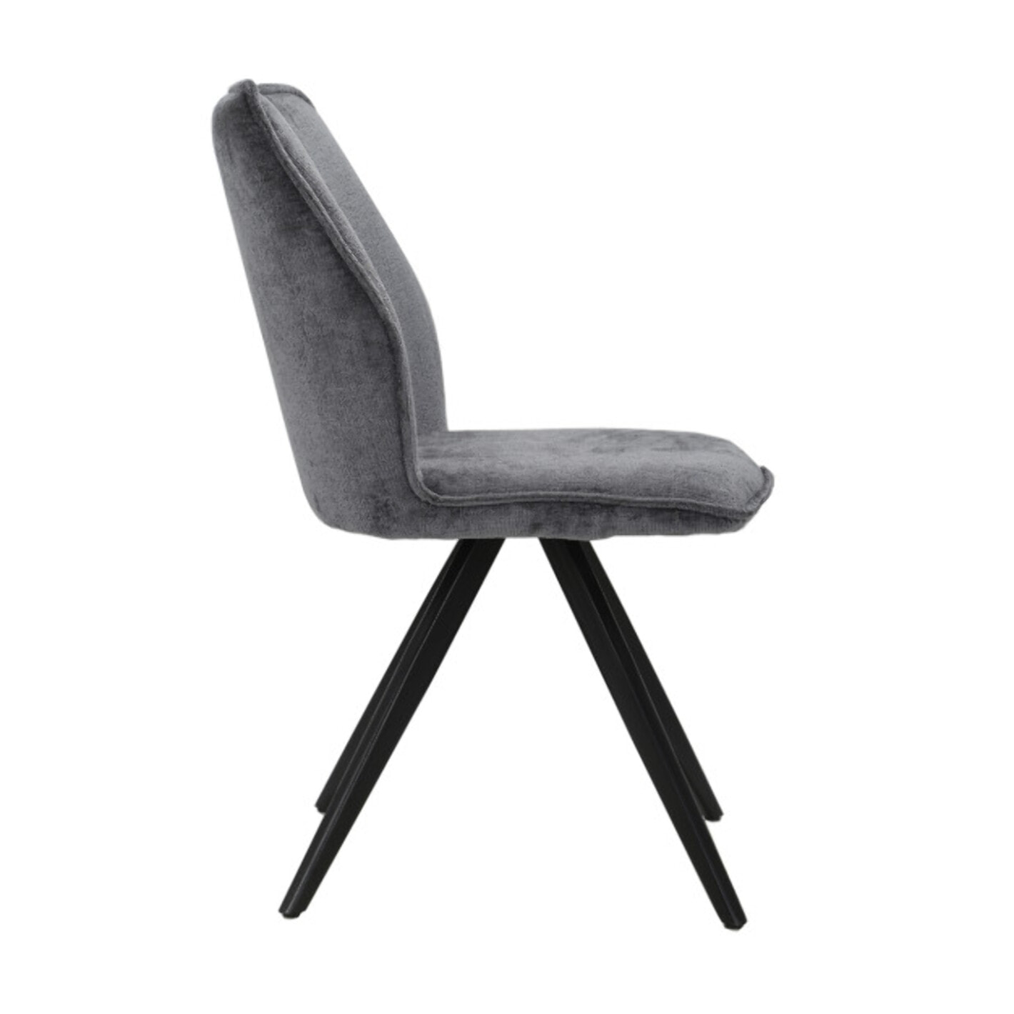 Chaise ergonomique velours et pieds croix métal - 3 coloris - LISBONNE