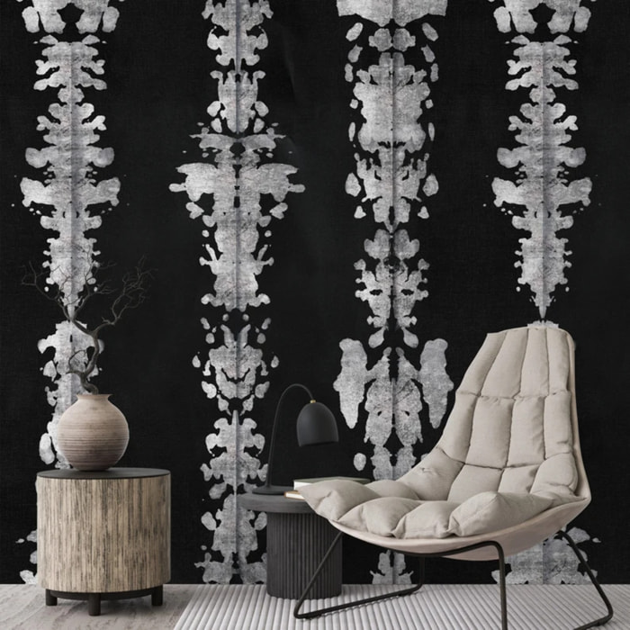 Carta da Parati Monocromatica Macchie Acquerello