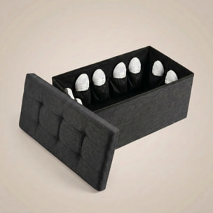 Pouf contenitore imbottito in tessuto con seduta lunga, panca multifunzione con spazio interno, ideale come poggiapiedi, seduta o contenitore, pratico e versatile per soggiorno, camera o ingresso, facile da pulire, dimensioni 76x34x34 cm