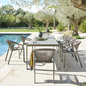 Table de jardin "Domilly" café 10 places en aluminium