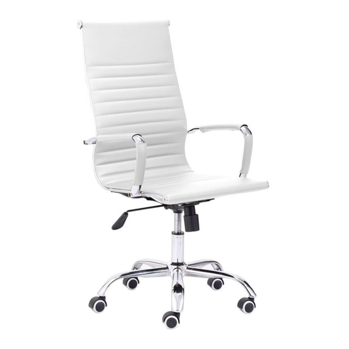 Silla de oficina Letter símil piel Blanco