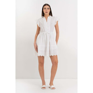 Kocca - Abito estivo donna in cotone traforato con balze e coulisse Donna