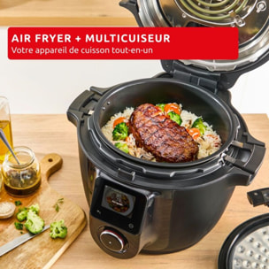 Cookeo MOULINEX Multicuiseur Airfryer Cookeo Infinity avec pale Noir CE9828F0 20 modes de cuisson, 6,5 L
