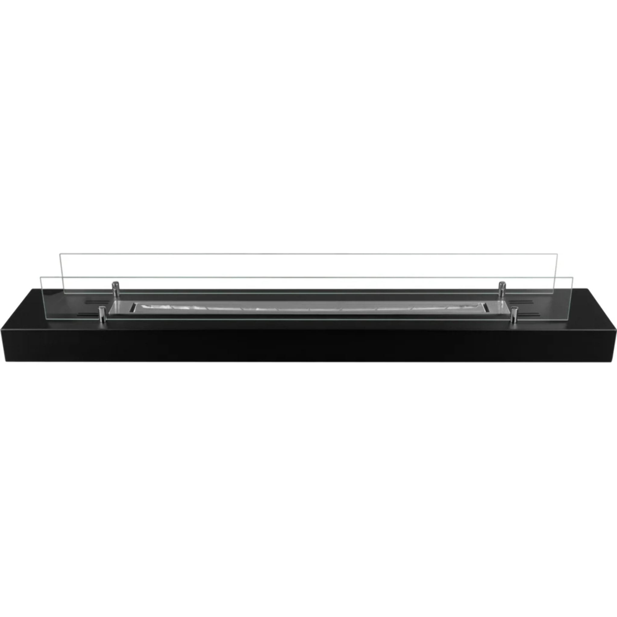 Camino A Bioetanolo Da Appoggio 120x19,4x21 cm con Bruciatore 1lt in Acciaio Inox Nero
