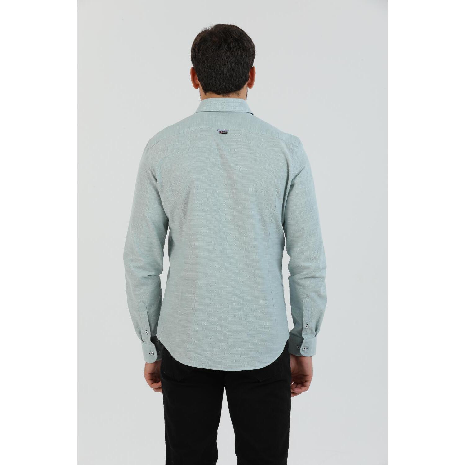 camicia uomo 1 bottone button down slim Armaturato Fantasia Verde Pistacchio