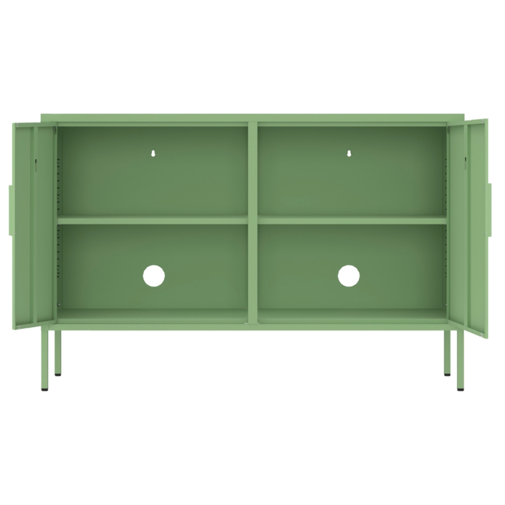 Credenza in metallo 2 ante 100x40x72cm verde salvia - Pop